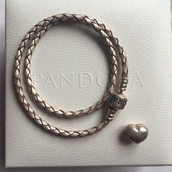Pandora champagne braided double-leather bracelet - Picture 3 of 3